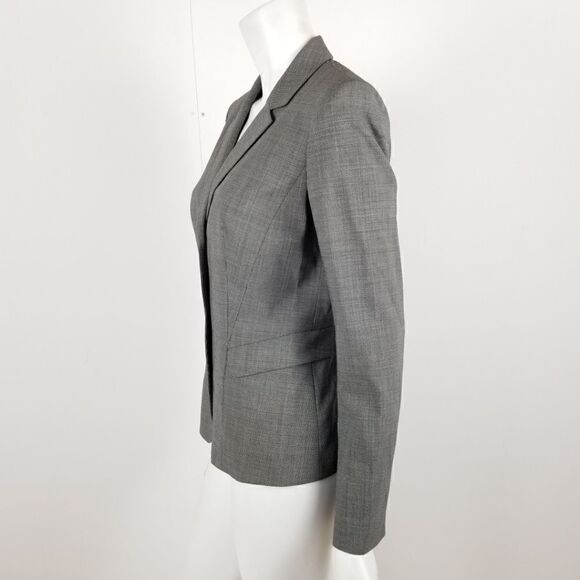 Lafayette 148 Womens Size 2 Gray Long Sleeve Wool Career Blazer Jacket Modern - Picture 4 of 6